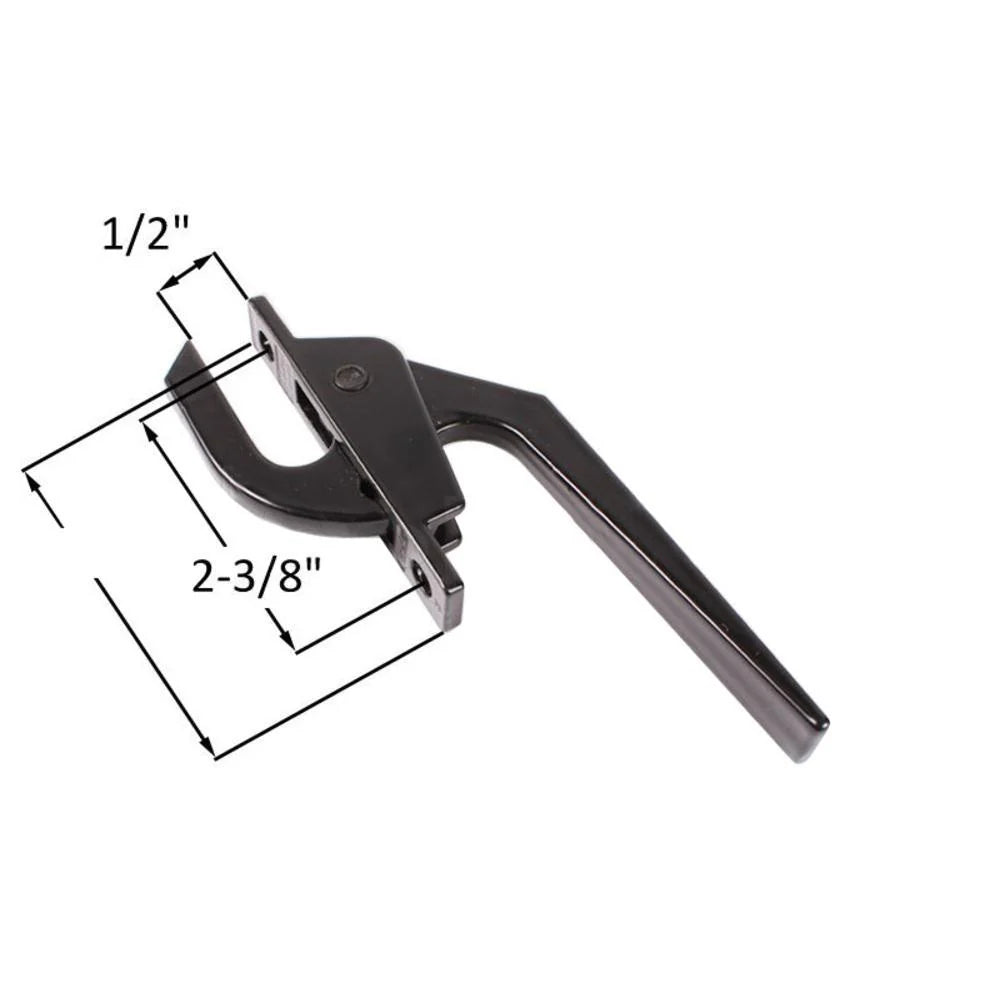 Truth Hardware Black Casement Window Locking Handle – 2-3/8" Mounting Holes (#: 24.23.02.200)