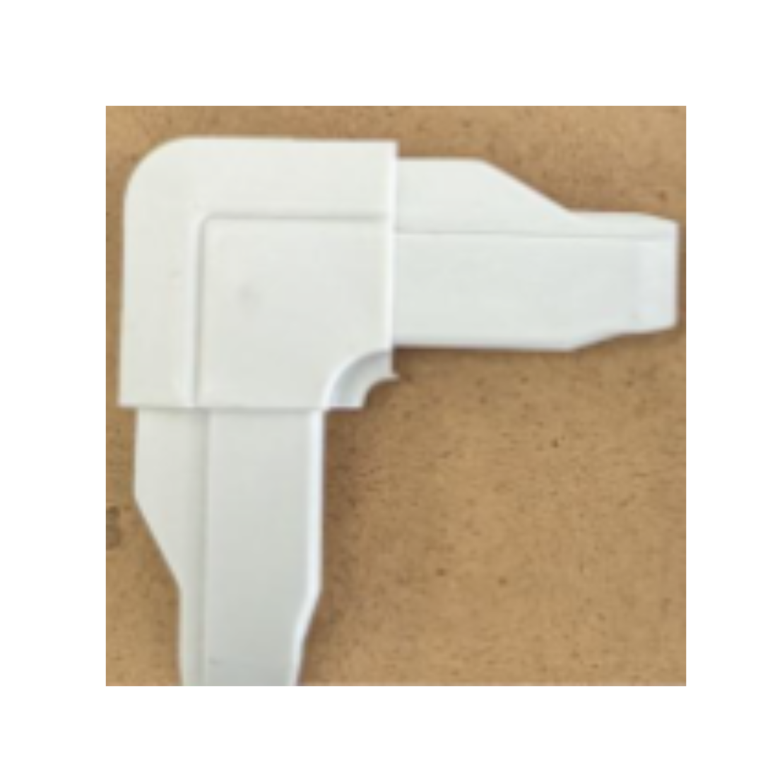 Esquina de polietileno "B" fija de 0,085 x 0,125" para S-135 - Blanco roto