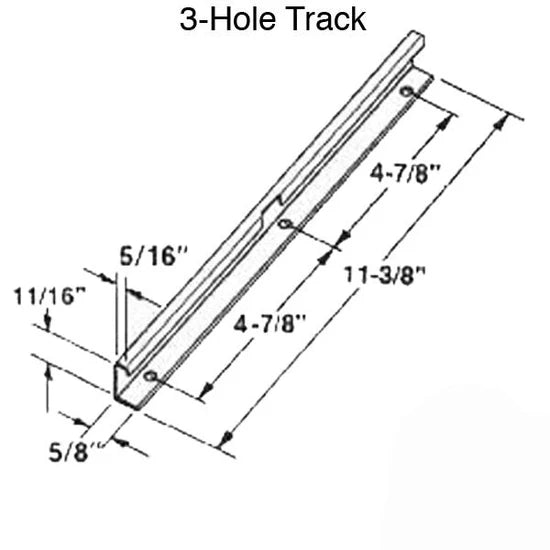 Casement Window Track – 11-3/8", 3-Hole (#30706.92)