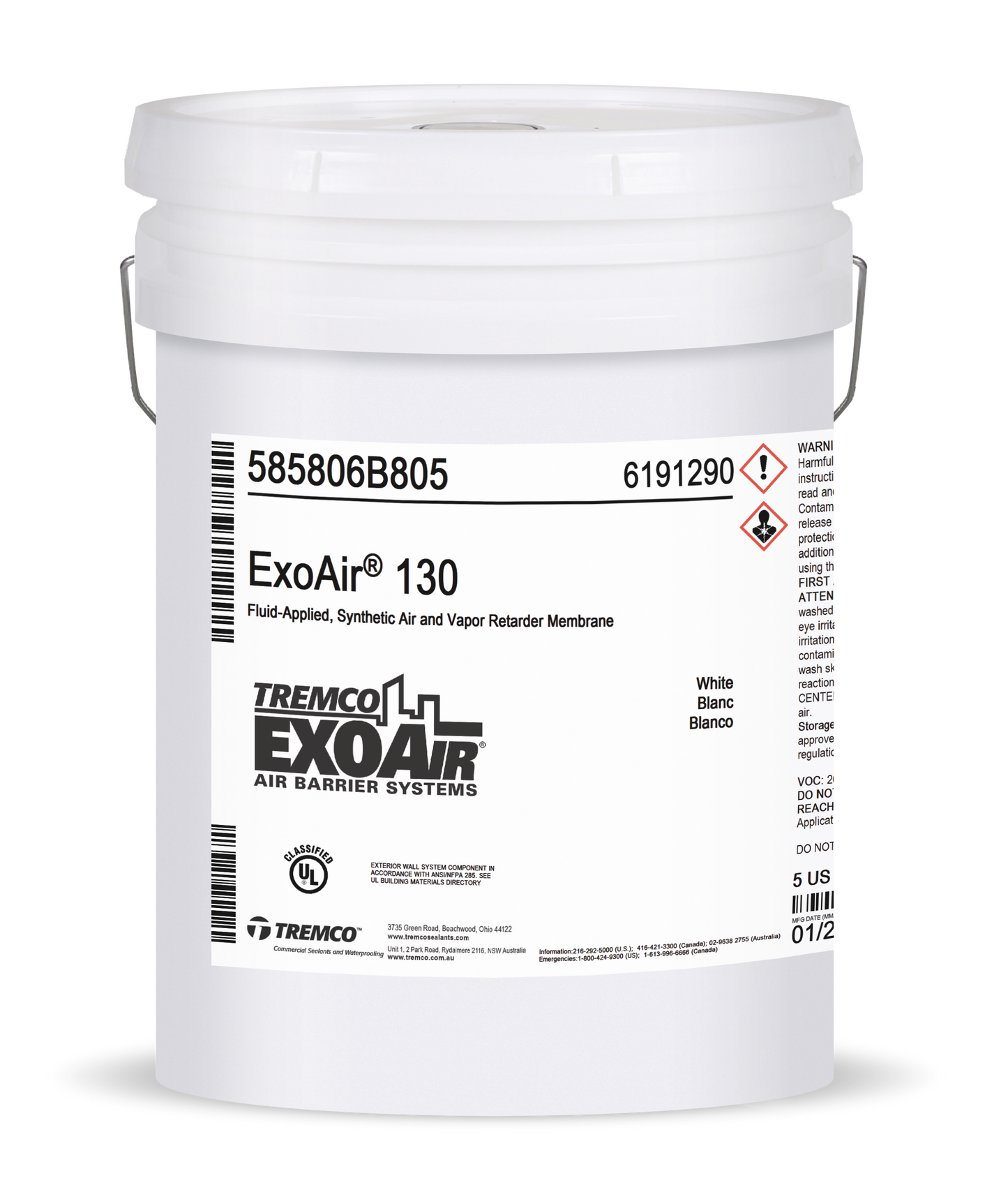 ExoAir® 130 – Fluid-Applied Air & Vapor Barrier