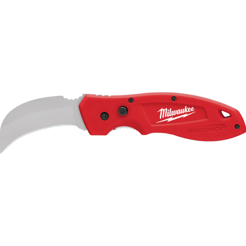 FastBack™ Hawk Bill Folding Knife, 2-1/4" Blade, Stainless Steel Blade, Plastic Handle