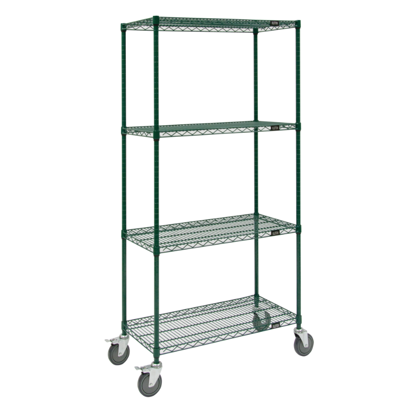 Wire Shelf Cart, Epoxy Finish, 48" x 80" x 18", 800 lbs. Capacity