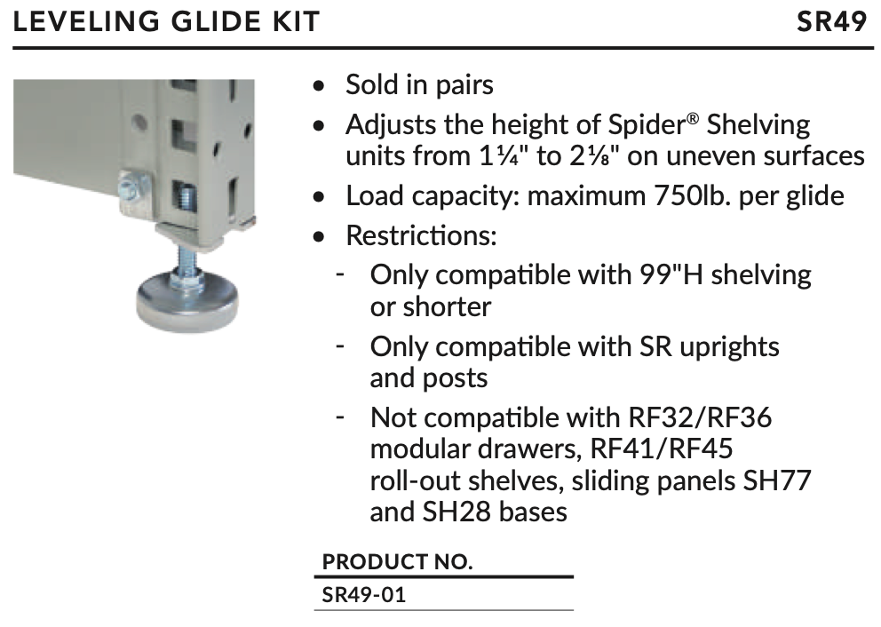 Rousseau Leveling Foot - LEVELING GLIDE KIT