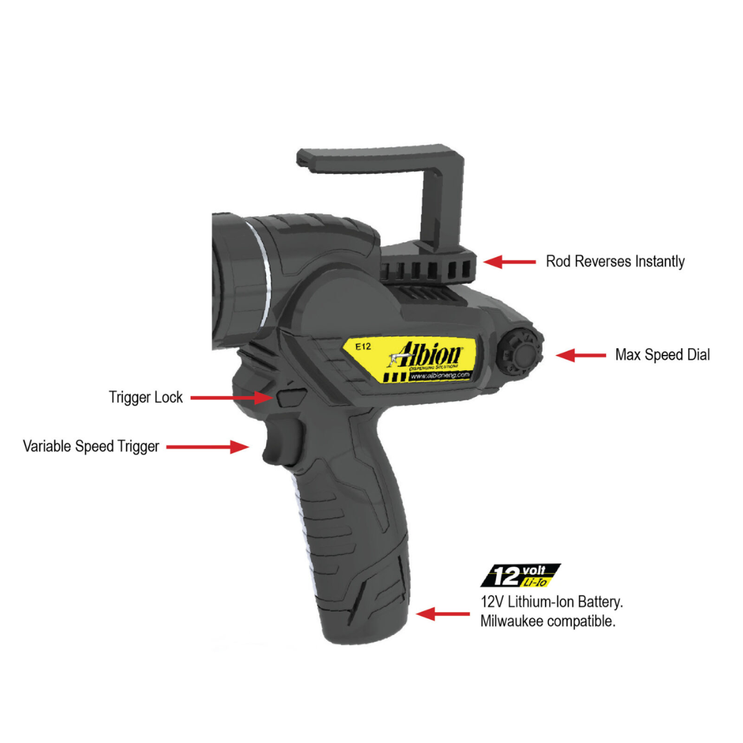 Pistola para salchichas inalámbrica Core de 20 oz y 12 voltios