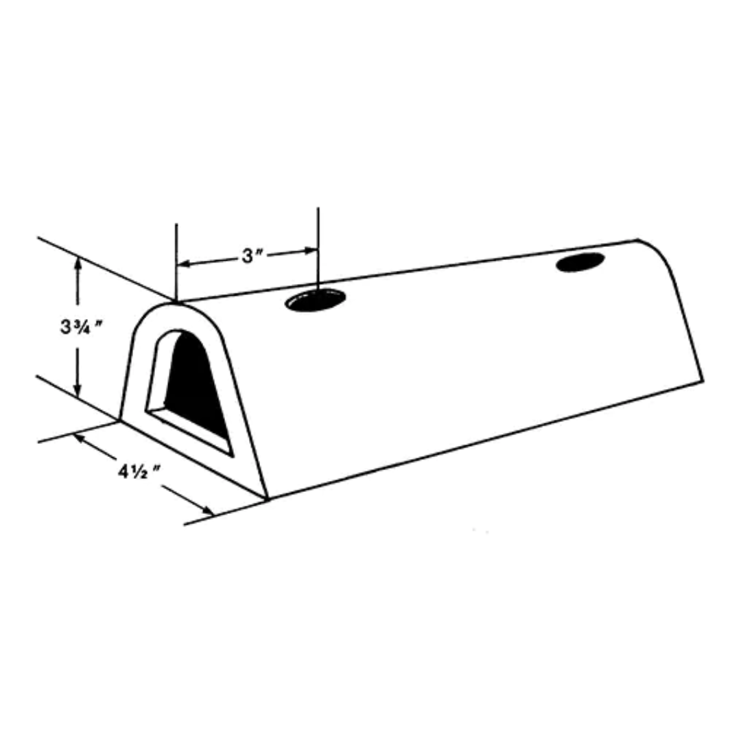 Défenses de quai en caoutchouc extrudé, 11,4 cm (l) x 30,5 cm (L) x 9,4 cm (P)