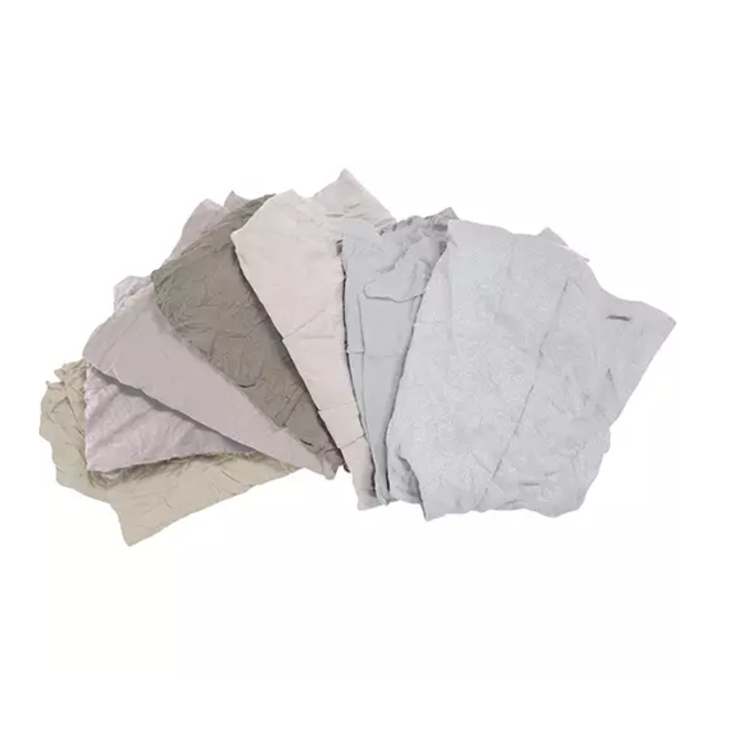 Chiffons d'essuyage en matériaux recyclés, coton, blanc, 10 lb