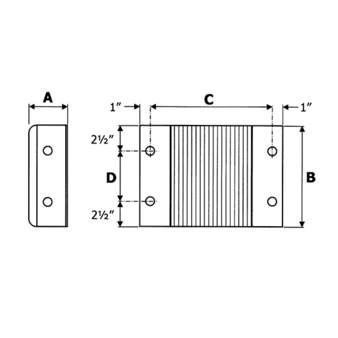 Butoirs de quai laminés, horizontaux, en caoutchouc, 30,5 cm (l) x 15,2 cm (p) x 25,4 cm (h)