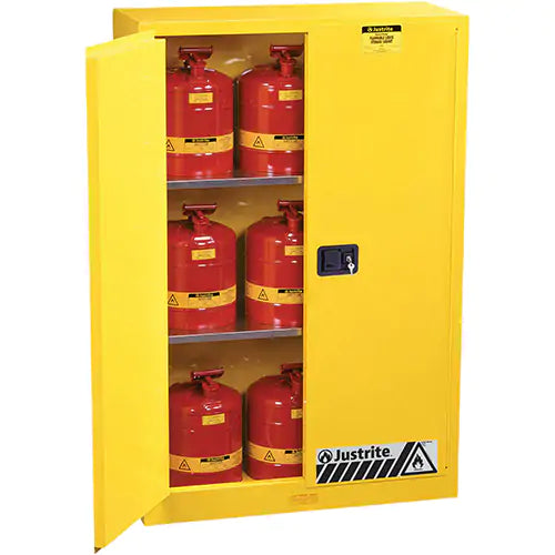 Sure-Grip® Ex Flammable Storage Cabinets, 45 gal., 2 Door, 43" W x 65" H x 18" D