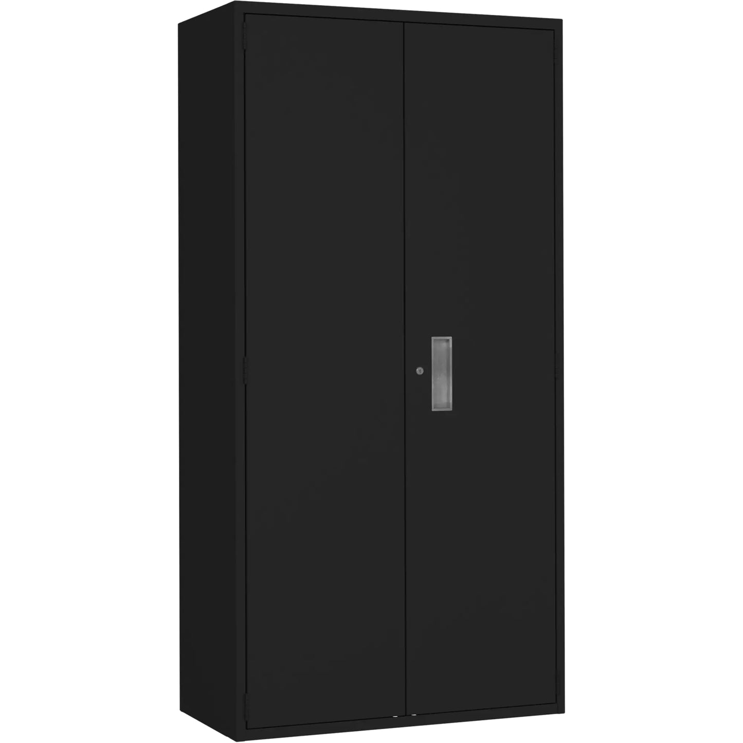 Gabinete de almacenamiento Hi-Boy, acero, 4 estantes, 183 cm de alto x 91 cm de ancho x 45 cm de profundidad, negro
