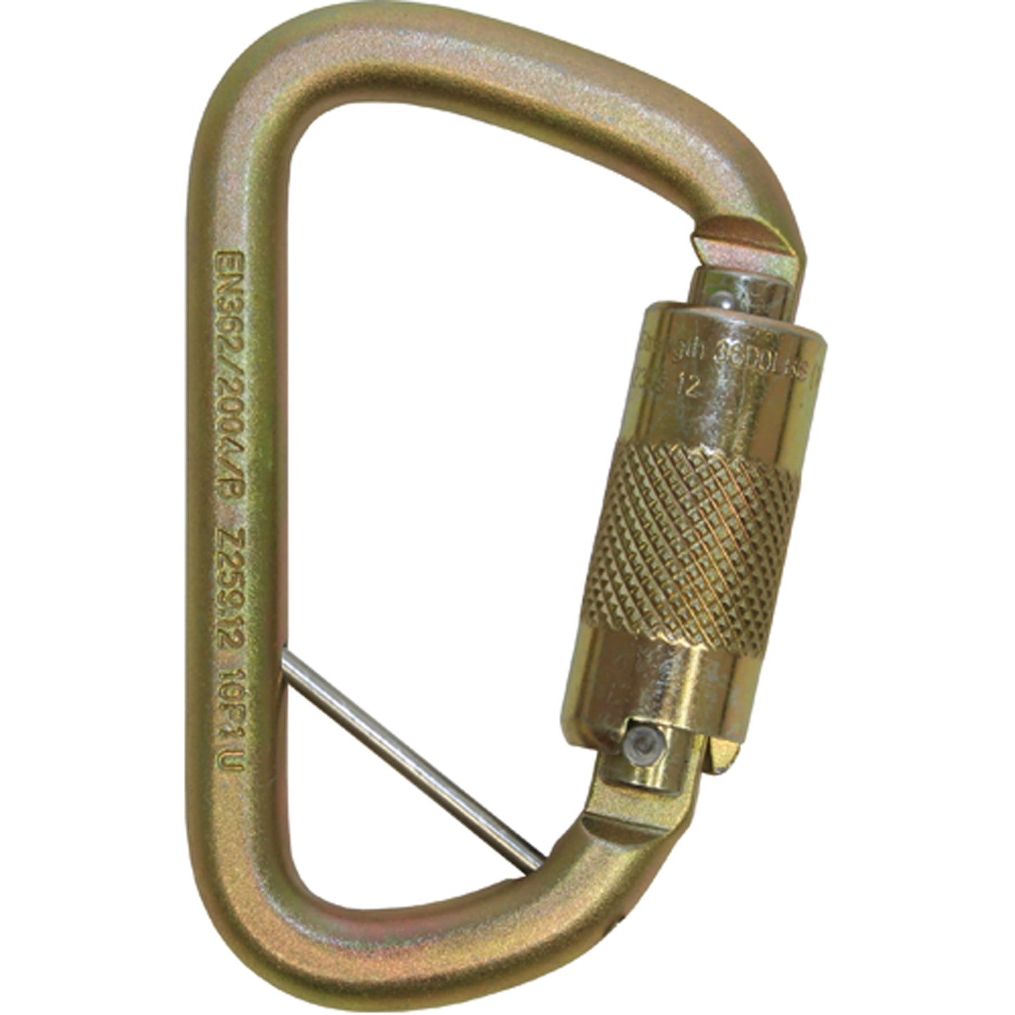 D Fall Arrest Carabiner, Steel, 3600 lbs Capacity