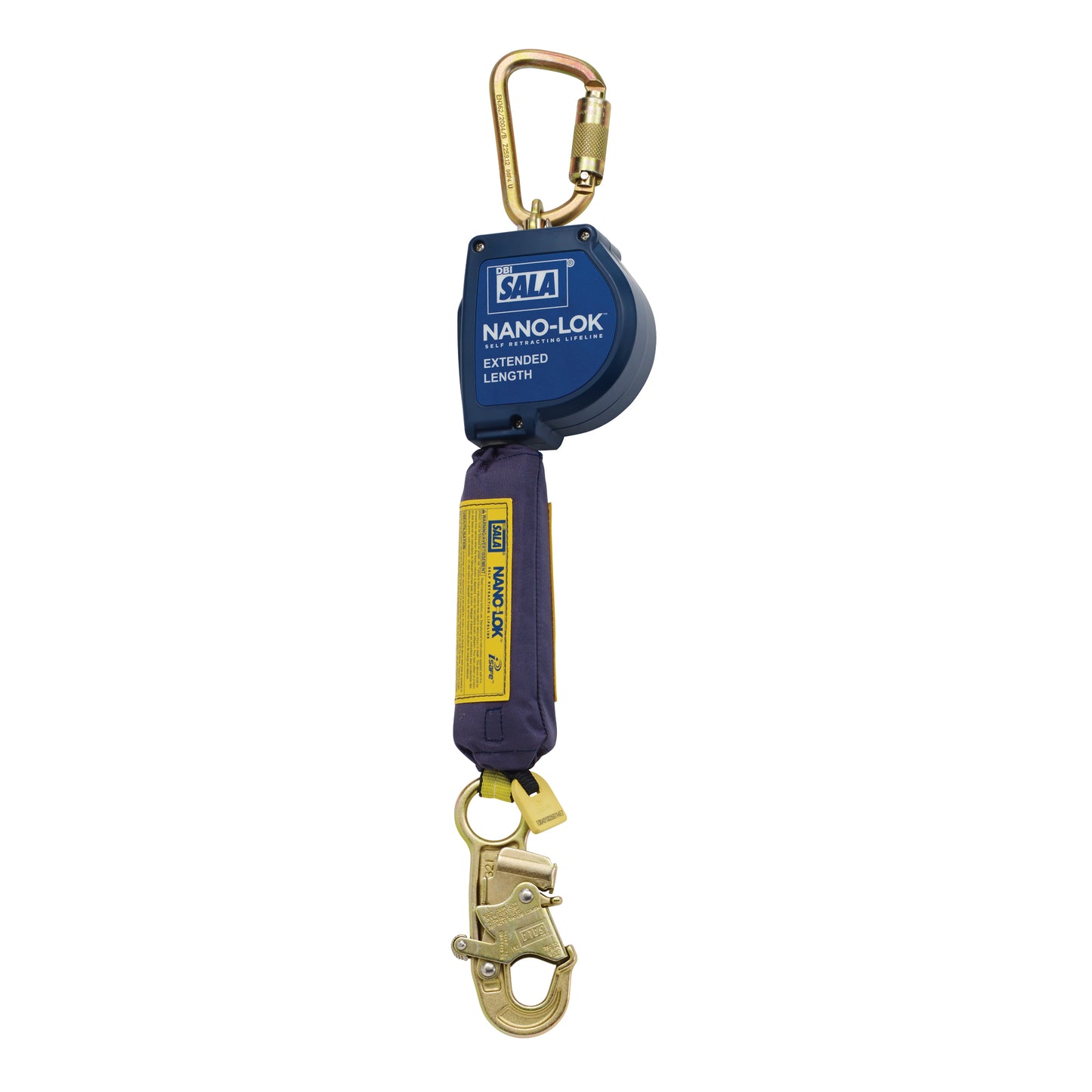 Ligne de vie auto-rétractable longue durée Nano-Lok™, 10 pi, polyester/sangle, pivotante