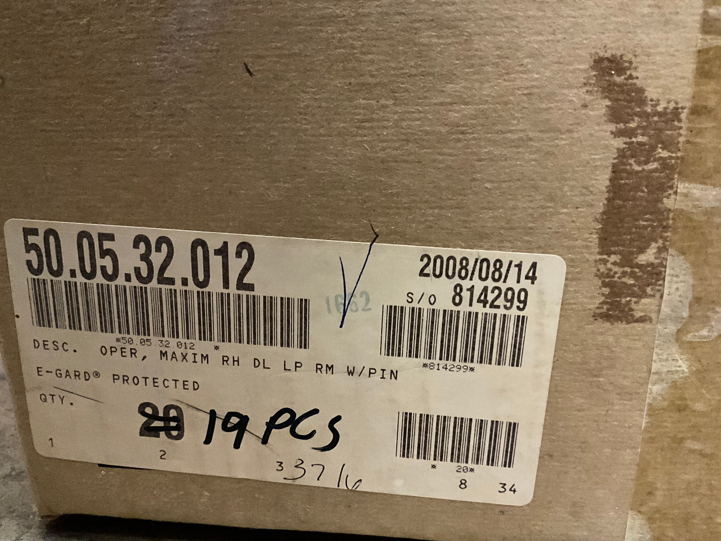 Desc Oper Maxim RH DL LP RM W/Pin #50.05.32.012