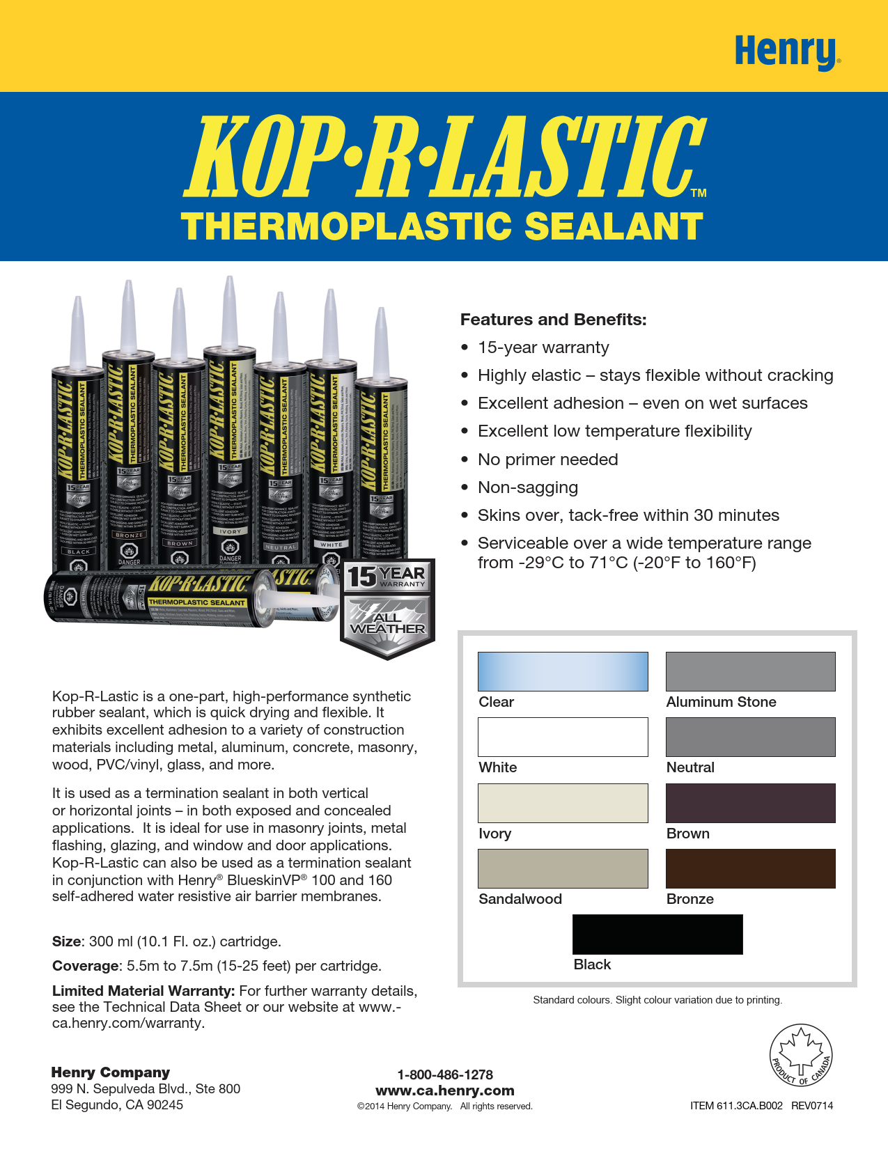 KOP-R-Lastic Sell Sheet