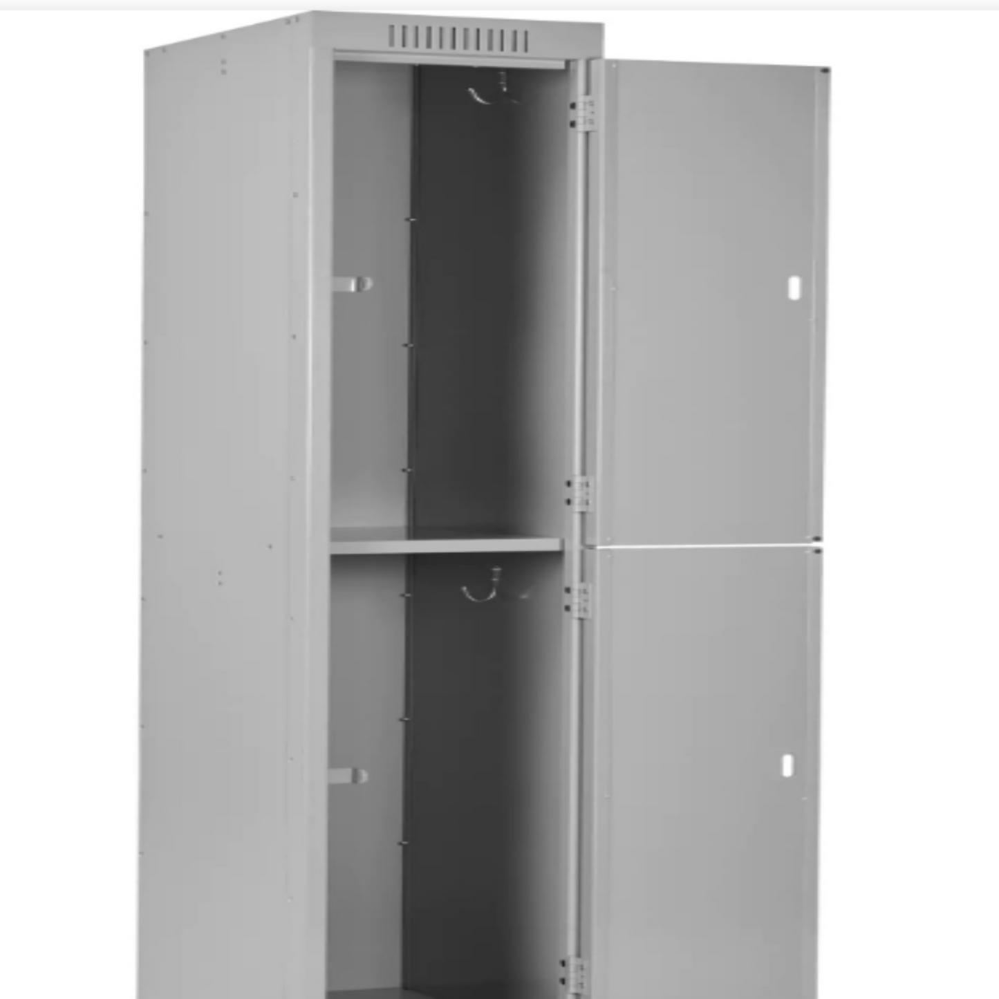 Clean Line™ Lockers, 2 -tier, Bank of 3, 45" x 18" x 72", Steel, Grey, Rivet (Assembled)