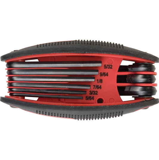 Folding Hex Key Set, 9 Pcs., Imperial