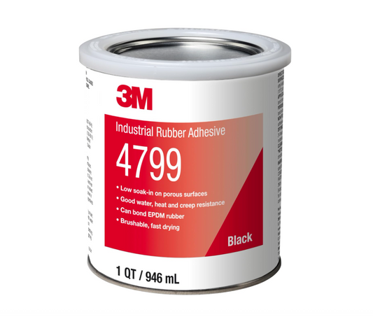 3M Black Industrial Adhesive 4799, 1 Quart (946ml)