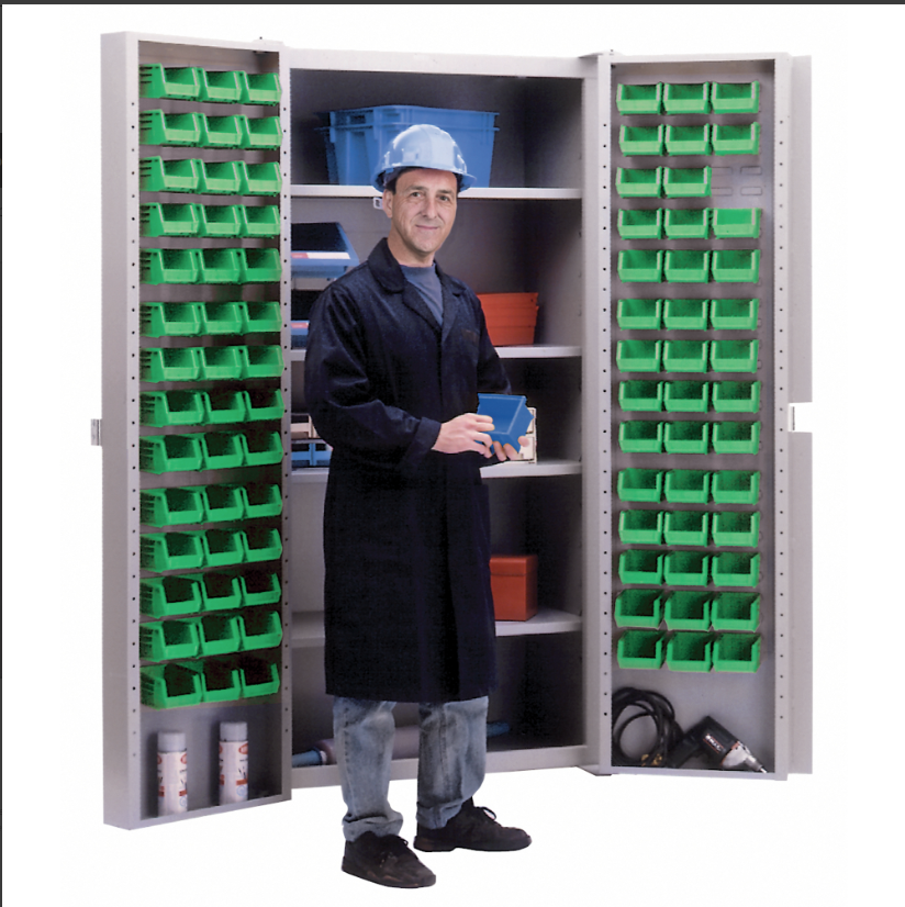 Deep-Door Combination Cabinet, 38" W x 24" D x 72" H, 4 Shelves