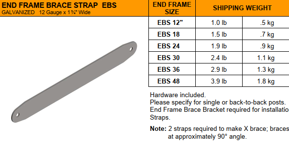 EZ Rect Type 1 End Frame Brace – 24"
