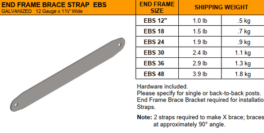 EZ Rect Type 1 End Frame Brace – 24"