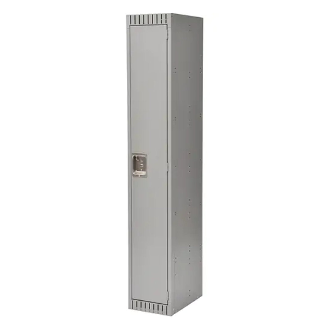 Lockers, 12" x 18" x 72", Steel, Grey, Knocked Down