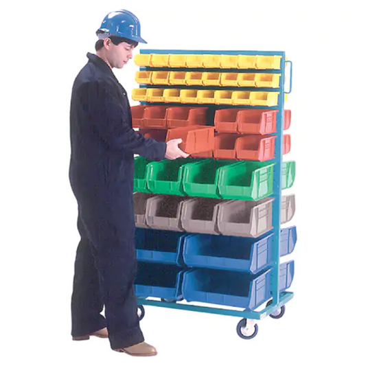 Mobile Bin Racks - Double Sided, 0 Bins, 36" W x 24" D x 67-1/2" H