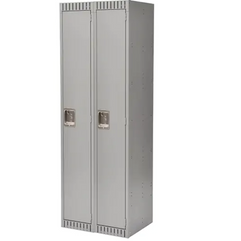 Lockers, Bank of 2, 24" x 18" x 72", Steel, Grey, Knocked Down