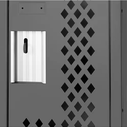 Clean Line™ Lockers, 2 -tier, Bank of 2, 24" x 12" x 78", Steel, Charcoal, Rivet (Assembled), Perforated