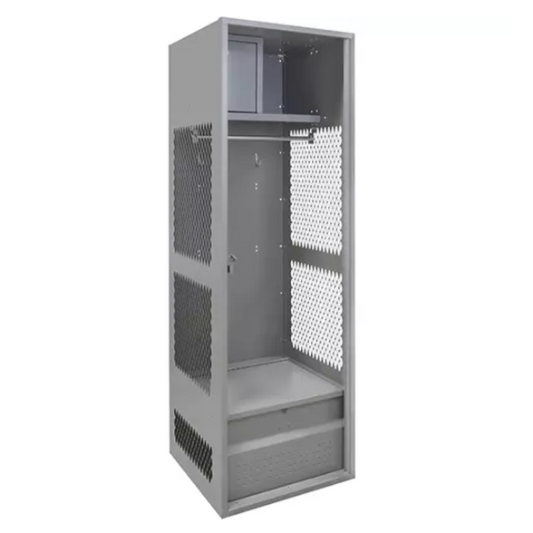 Gear Locker, Steel, 24" W x 18" D x 72" H, Grey