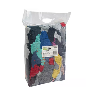 Recycled Material Wiping Rags, Cotton, Mix Colours, 10 lbs.