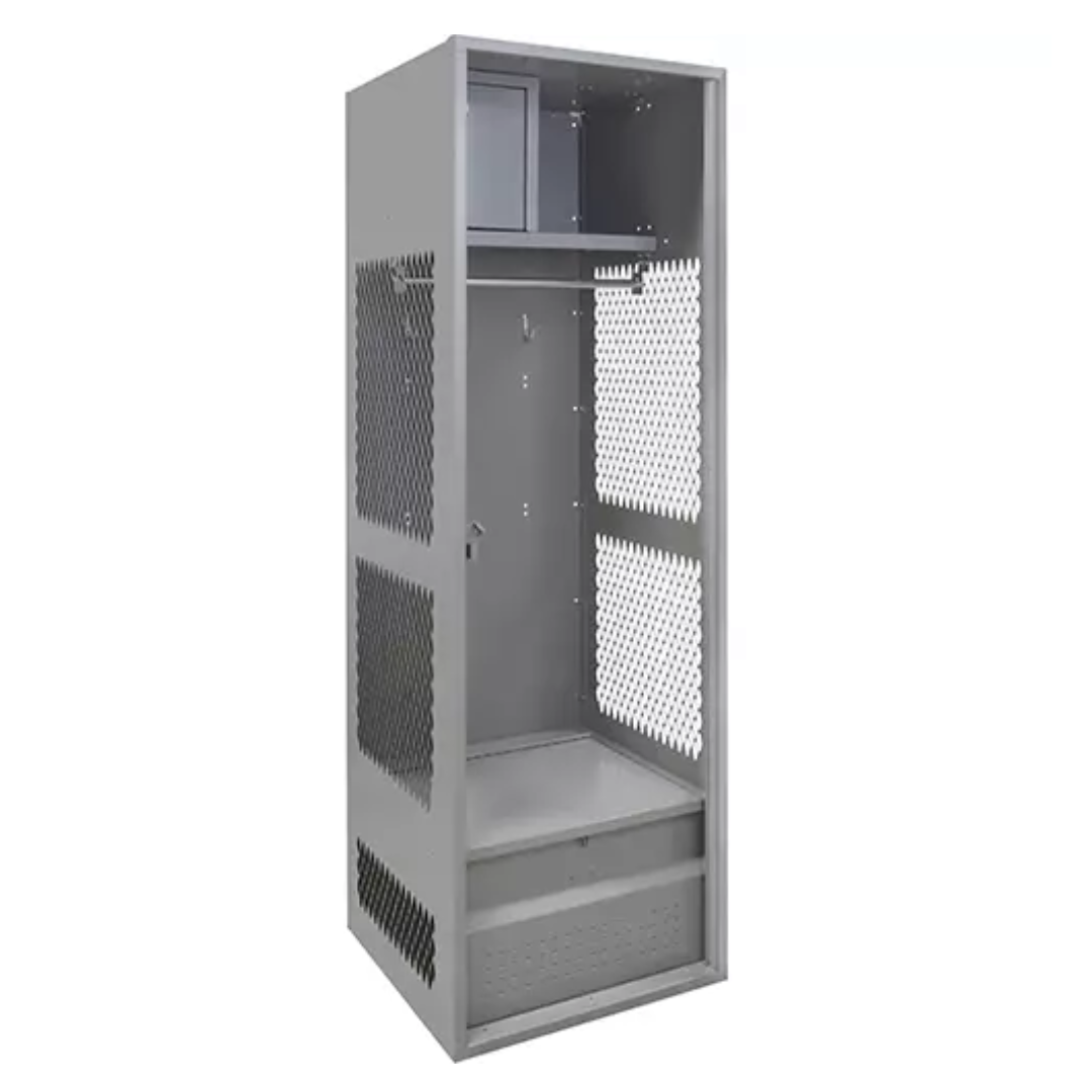 Gear Locker, Steel, 24" W x 24" D x 72" H, Grey