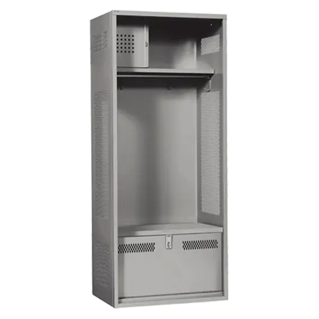 Gear Locker, Steel, 24" W x 24" D x 72" H, Grey