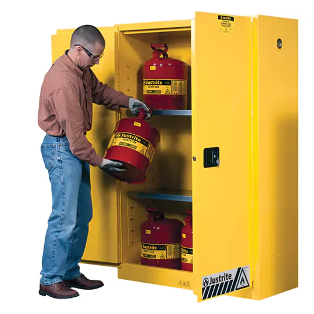 Sure-Grip® Ex Flammable Storage Cabinets, 45 gal., 2 Door, 43" W x 65" H x 18" D
