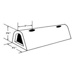 Extruded Rubber Dock Fenders, Rubber, 4-1/2" W x 12" L x 3-3/4" D