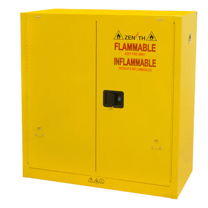 Flammable Storage Cabinet, 30 gal., 2 Door, 43" W x 44" H x 18" D