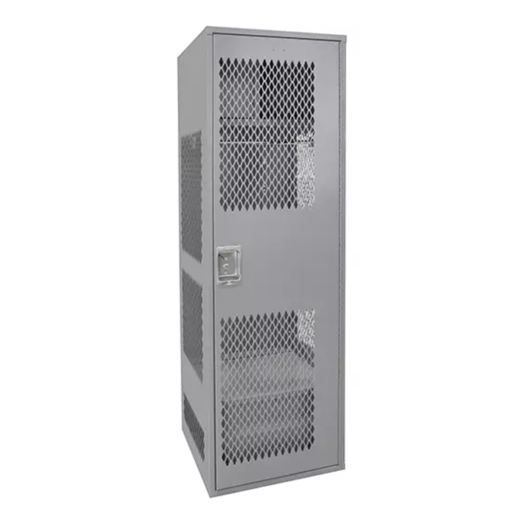 Gear Locker with Door, Steel, 24" W x 18" D x 72" H, Grey