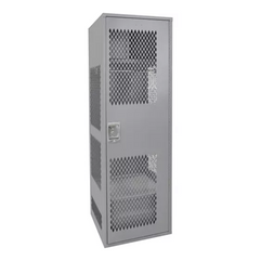 Gear Locker with Door, Steel, 24" W x 18" D x 72" H, Grey