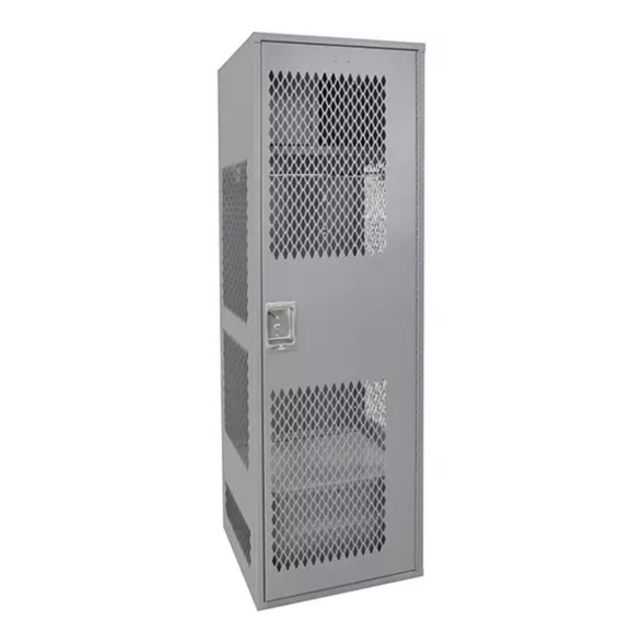 Gear Locker with Door, Steel, 24" W x 24" D x 72" H, Grey