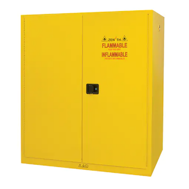 Vertical Drum Storage Cabinet, 110 US gal. Cap., 2 Drums, Yellow