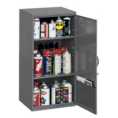 Utility Cabinet, Steel, 2 Shelves, 32-3/4" H x 19-7/8" W x 14-1/4" D, Grey