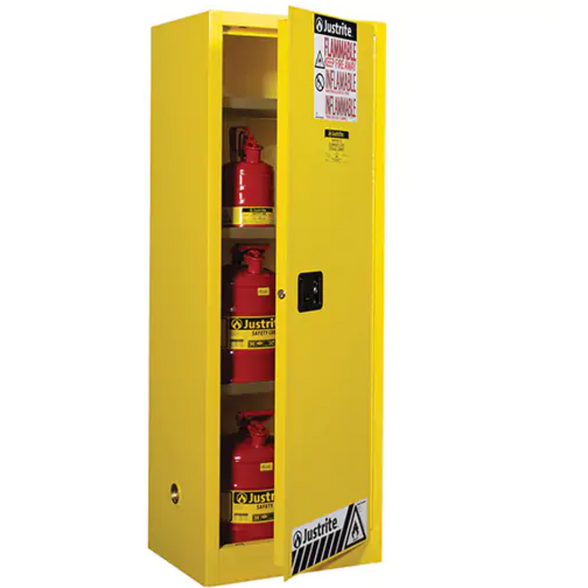 Sure-Grip® EX Slimline Flammable Safety Cabinet, 22 gal., 1 Door, 23.25" W x 65" H x 18" D