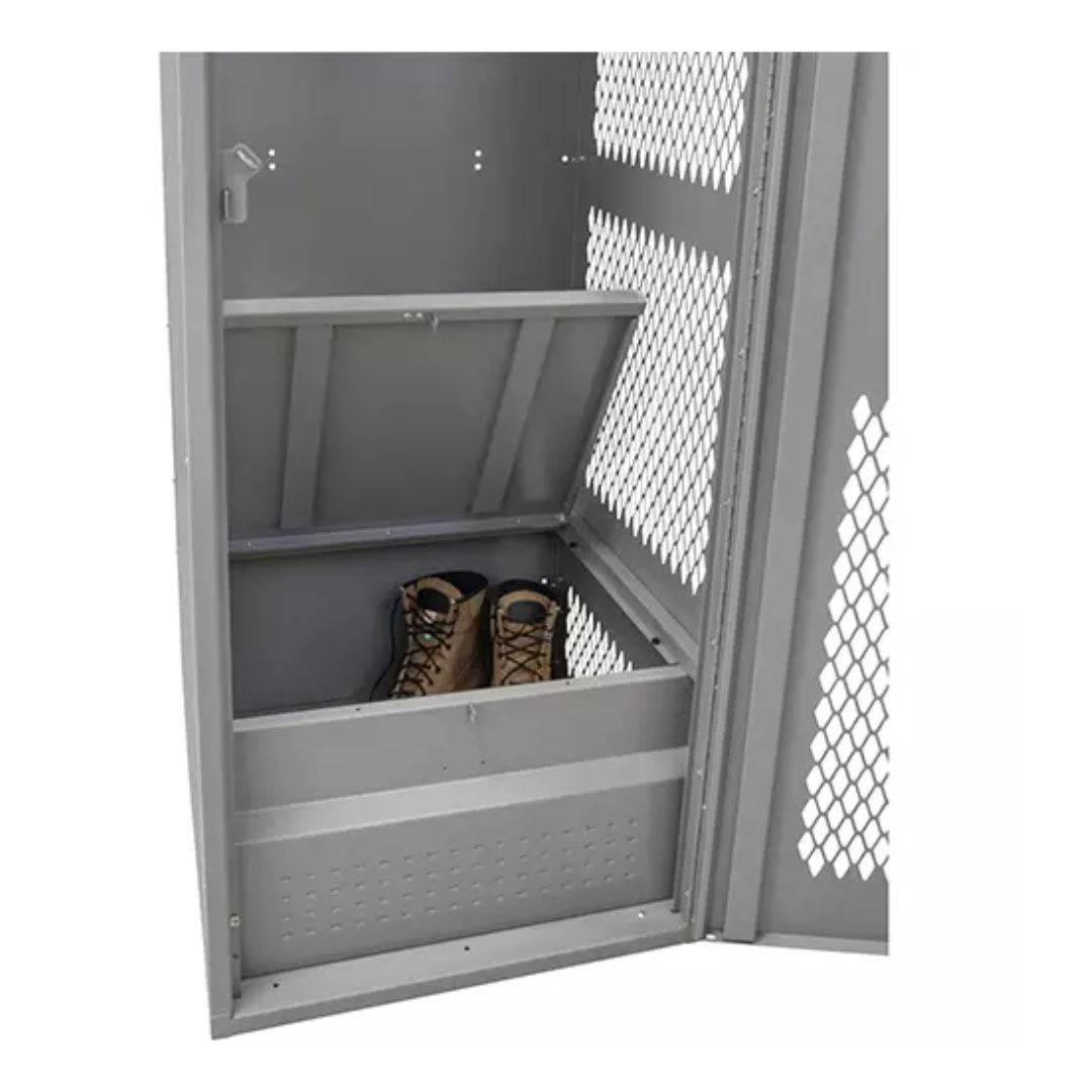 Gear Locker with Door, Steel, 24" W x 18" D x 72" H, Grey