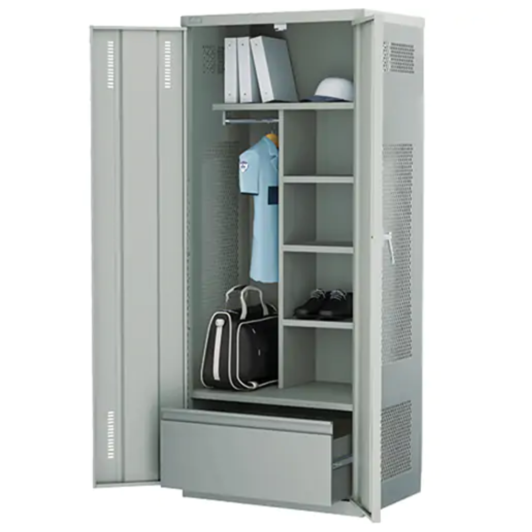 Deluxe Gear Locker, Steel, 36" W x 24" D x 72" H, Grey