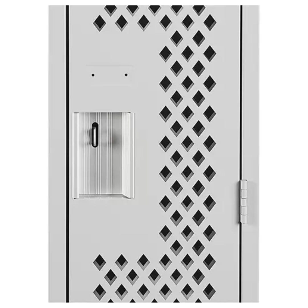 Clean Line™ Lockers, 12" x 15" x 72", Steel, Grey, Rivet (Assembled), Perforated