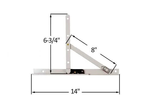 Truth Hardware 14" Awning & Casement Window Hinge – Assembled Pair (13.14.00.)
