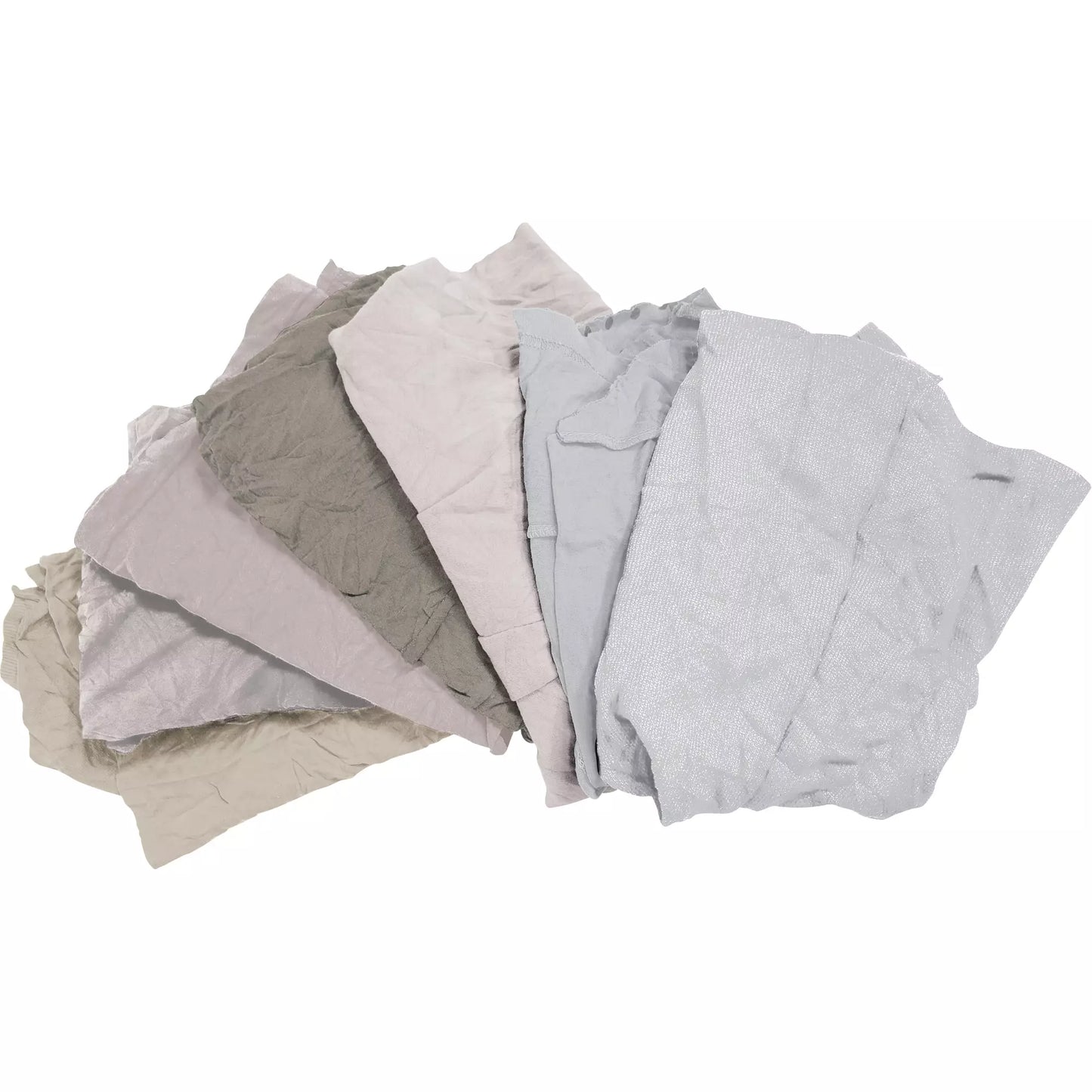 Recycled Material Wiping Rags, Cotton, White, 25 lbs.