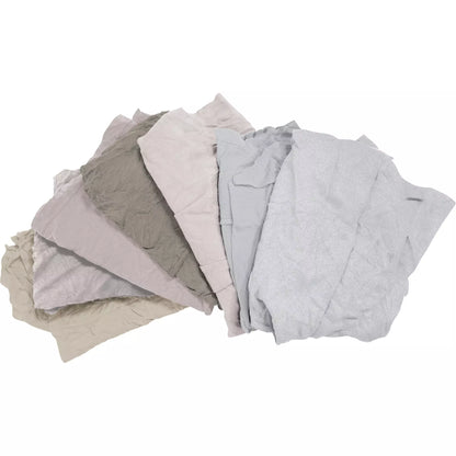 Recycled Material Wiping Rags, Cotton, White, 25 lbs.