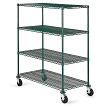 Olympic Wire Shelving Unit with Casters – 18"D × 48"W × 80"H, 4 Shelves