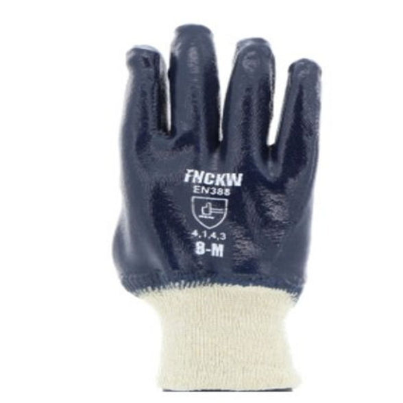 Full Nitrile Coated Jersey Lined Glove with Knit Wrist