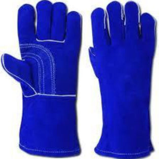Split Leather Welder’s Glove, Cotton Lined Gauntlet Cuff