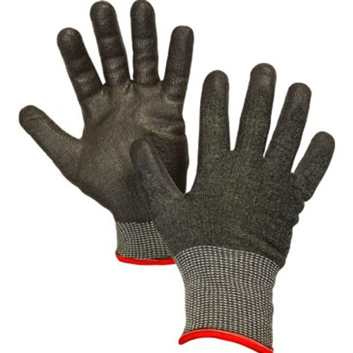 Cut A8 Aramid-Stainless Steel Black PU Coated Glove